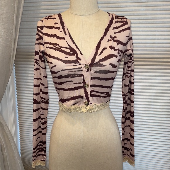 NWT Empty Soda Brown Is It Animal Crop Top - Picture 3 of 8